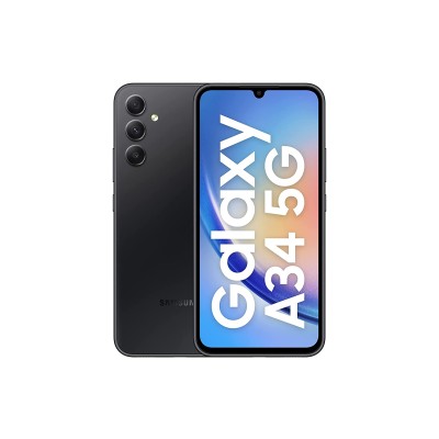 2023型号|三星Galaxy A34（5G）|（8GB 128GB）|本地设置1年三星保修|免费25W PD适配器和透明外壳